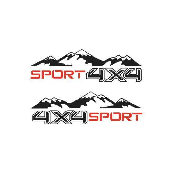 2x Car Pickup Off Road Body Sticker Decal Vinyl Black 4X4 Mountain Sport Letter