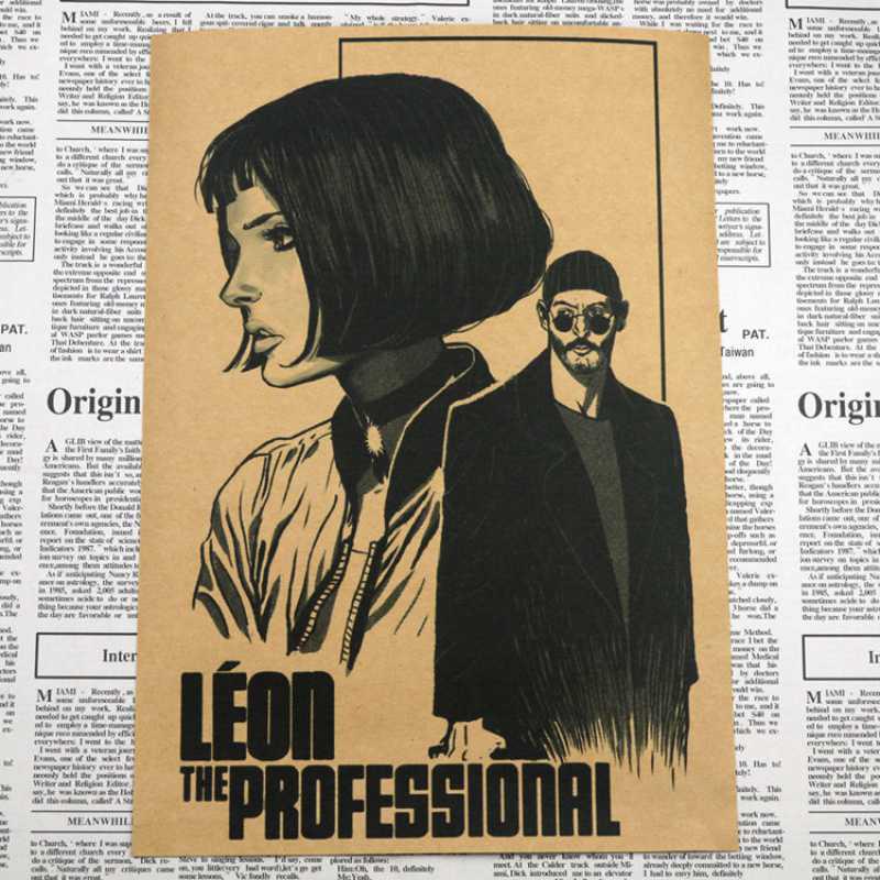

Free Shipping: Leon Lyne Killer Classic Retro Movie Poster - Nostalgic Kraft Paper Decorative Art Yellow Kraft Paper (No Glue) 30X42 cm