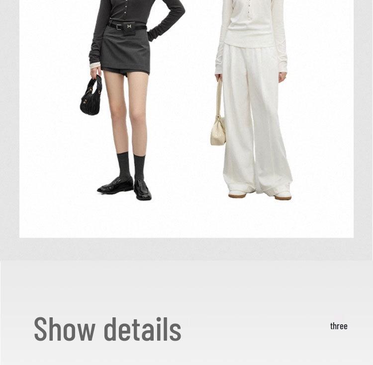 Dámská vlněná pletená košile s dlouhým rukávem a límečkem Henry, úzký střih