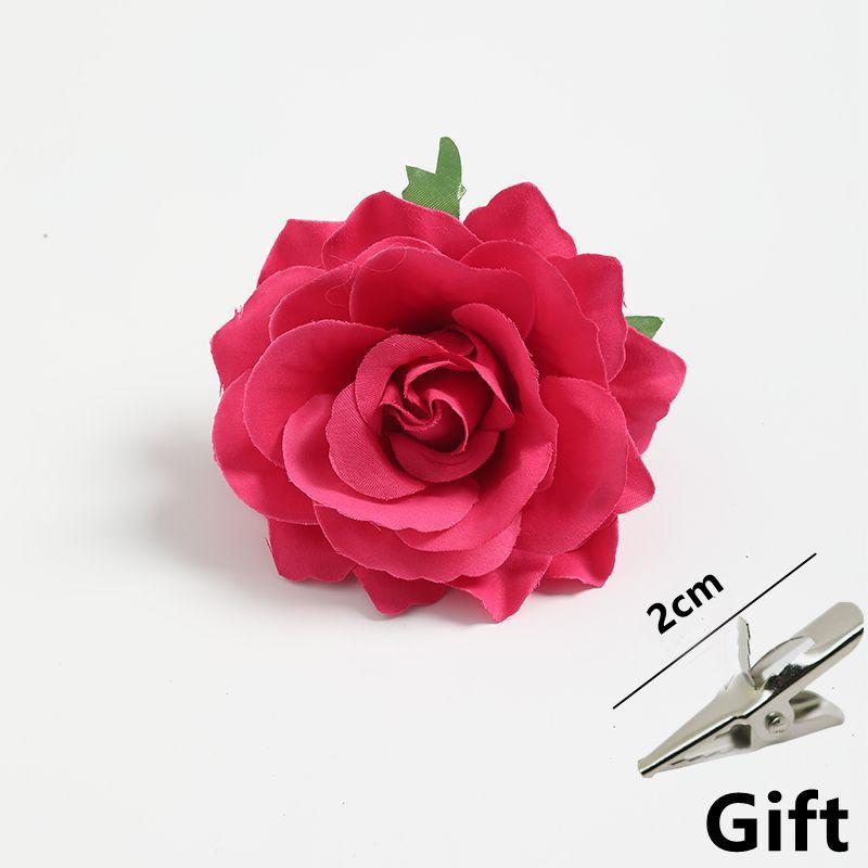 10CM High Quality Silk Roses Flower Wall Wedding Home Decor Christmas DIY Brooch Bridal Accessories Clearance Artificial Flowers