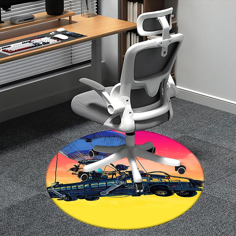 

Hot Air Balloon Car,Futuristic Vehicle Chair mat Round Rug Office carpet, Non slip, Suitable for Living Rooms, Bedrooms Decor.1205323a 80cm by 80cm