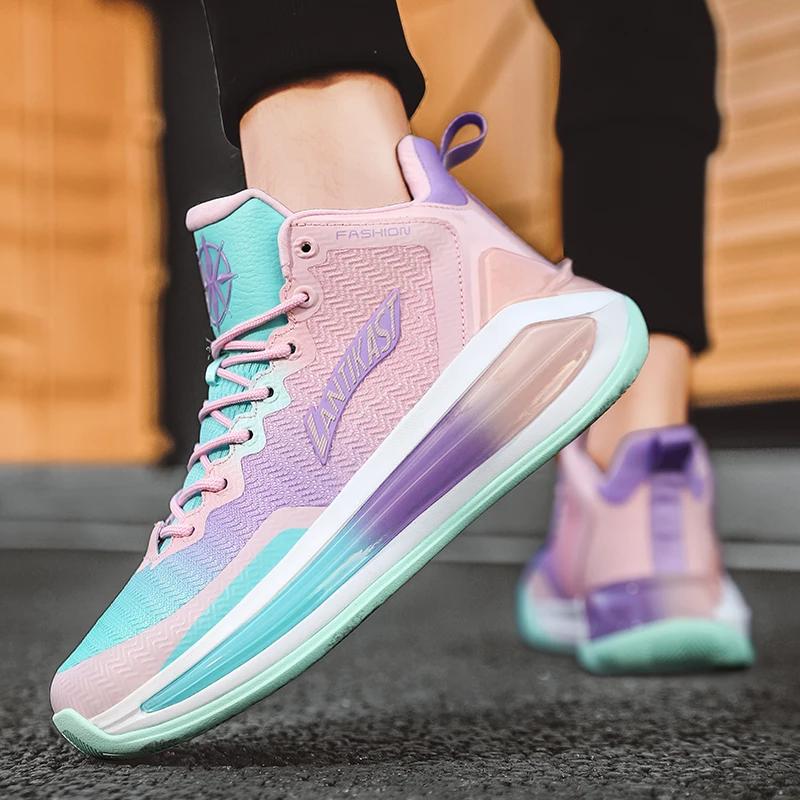 Men Breathable Basketball Shoes Women Lightweight Athletic Sports Sneaker Non-slip Original Wearable Training Basketball Boots