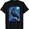 NEW LIMITED Raven Starry Night Style Painting Crow Lover T Shirt Size S 5XL Vintage Washed Designer Clothes Streetwear Soft