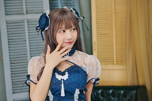 Clearstone SugarWhip Cosplay Halloween Denim-Like China Dress for Women, Navy