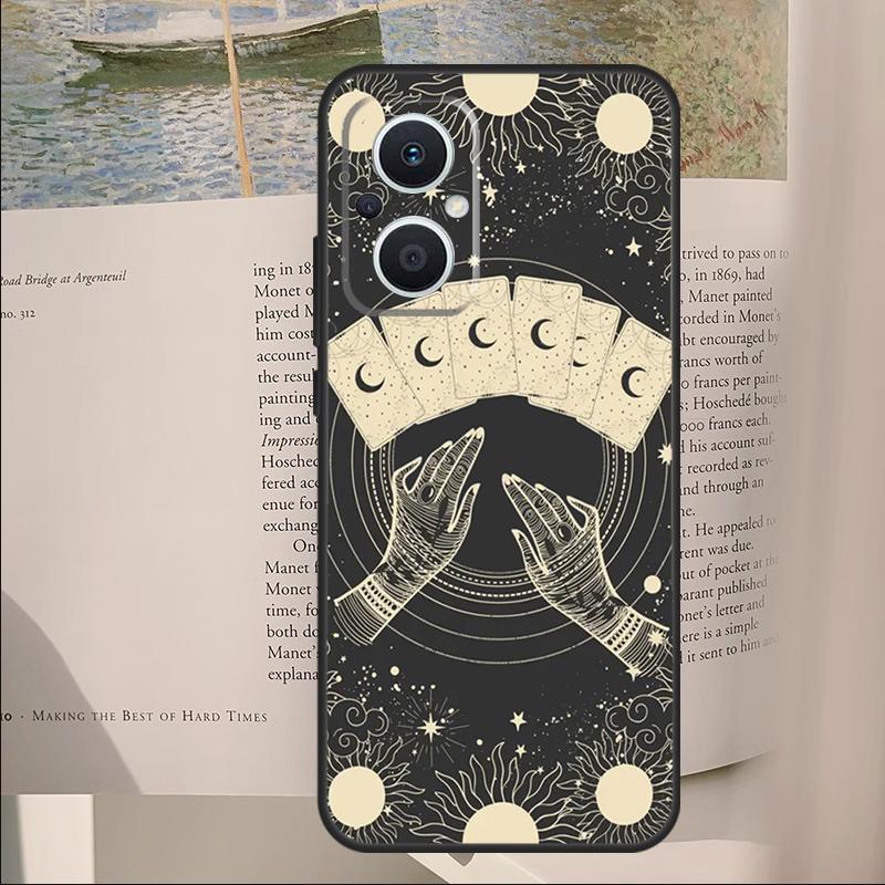 Fortune Telling Moon Stars Hands Art Cover For OPPO Reno 11F 12F 13F 14F 10 11 12 13 14 Pro 7 8 Lite OPPO Find X6 X8 X9 Pro Case