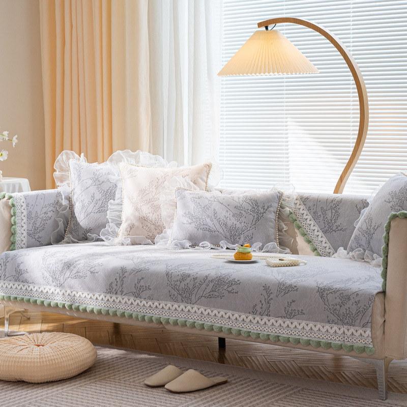 

Стильный чехол для дивана из синели, чехлы для дивана на 2 и 3 сиденья, нескользящий чехол для кресла с меховыми шариками, защита от кошек Cushion cover45x45cm