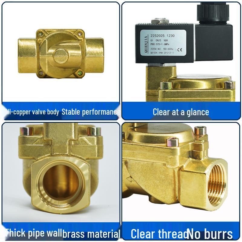 Brass 2252 Series Large Bore Diaphragm Solenoid Valve for Air/Water