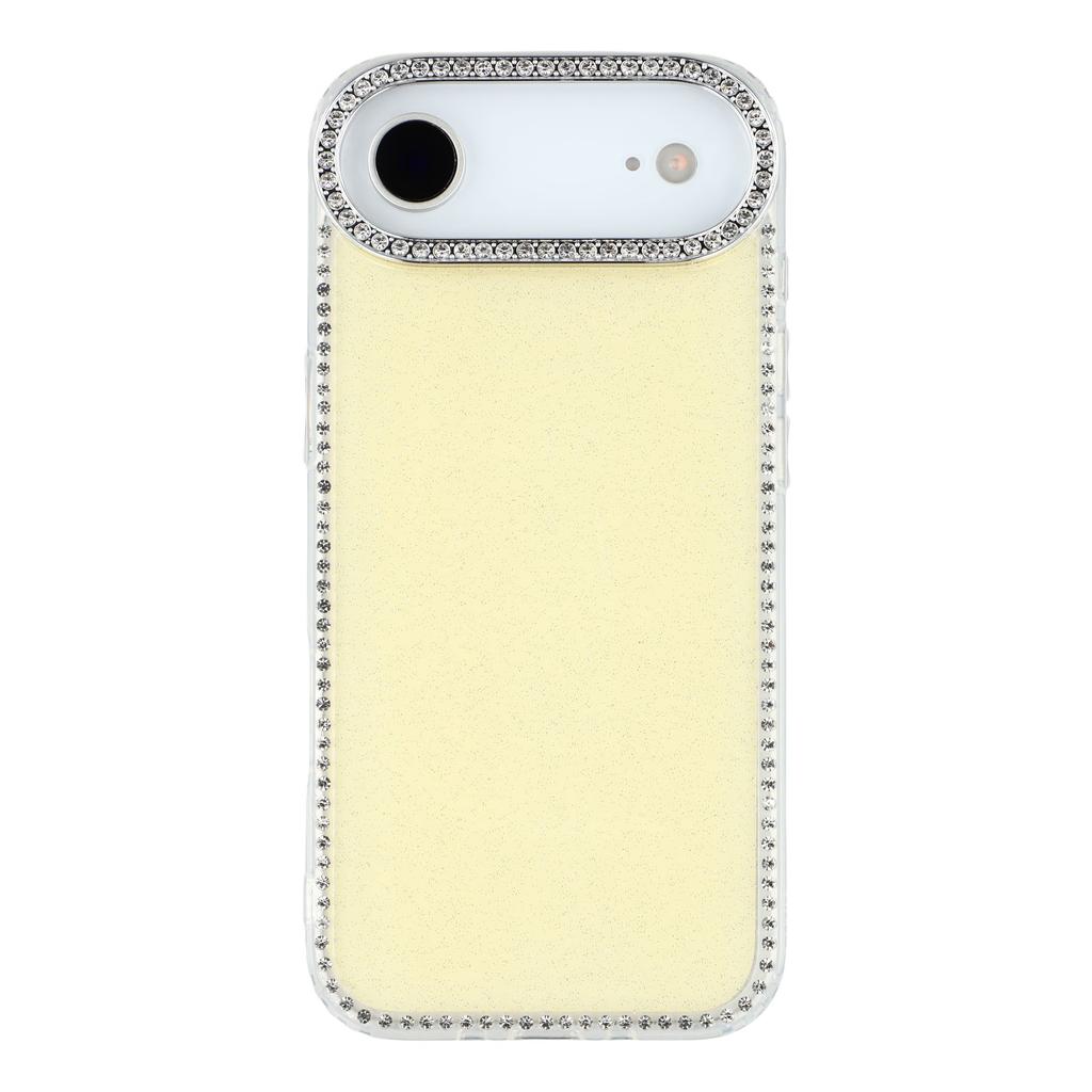 For iPhone 17 Air Case Rhinestone Edge Glitter Back TPU+PC IMD Phone Cover