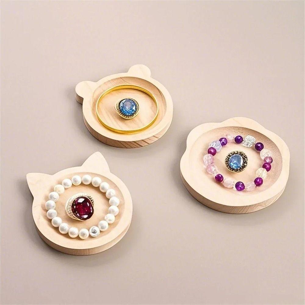 1Pcs Organizer Mat Wooden Jewelry Tray DIY 10cm Bead Design Board Wooden Bracelet Display Stand Plate