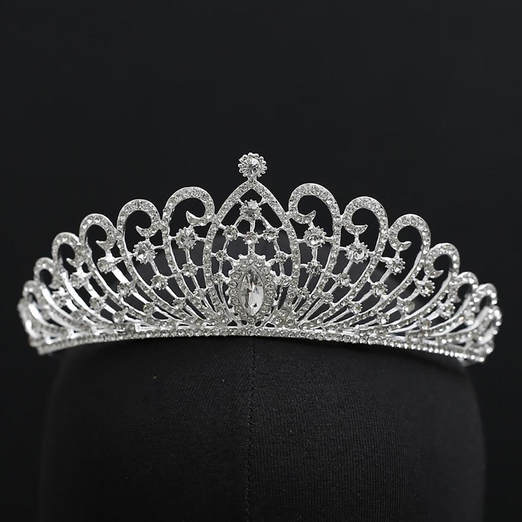 High-End Rhinestone Bridal Crown for Wedding, Birthday, Gala