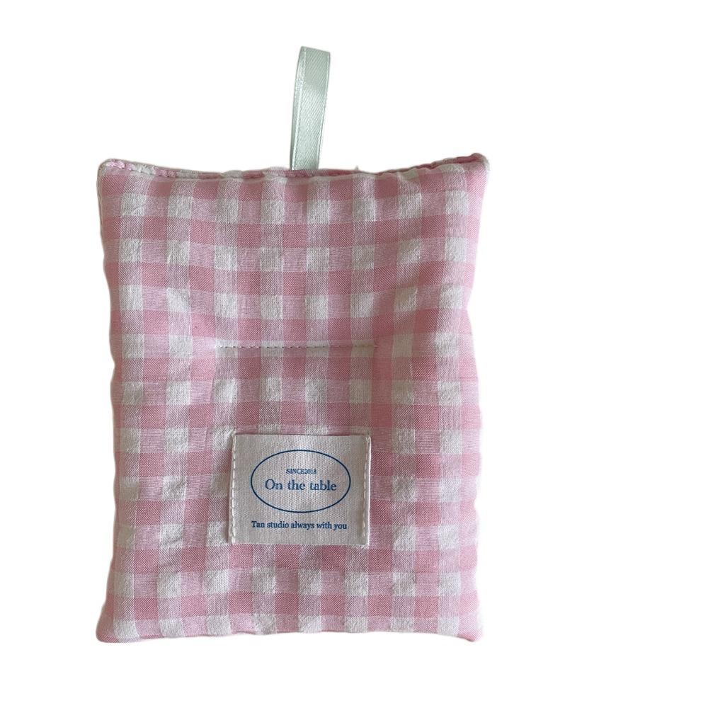 Ins Style Grid Pattern Coaster Portable Cotton Cloth Insulation Pad Drink Coasters  Home Decoration