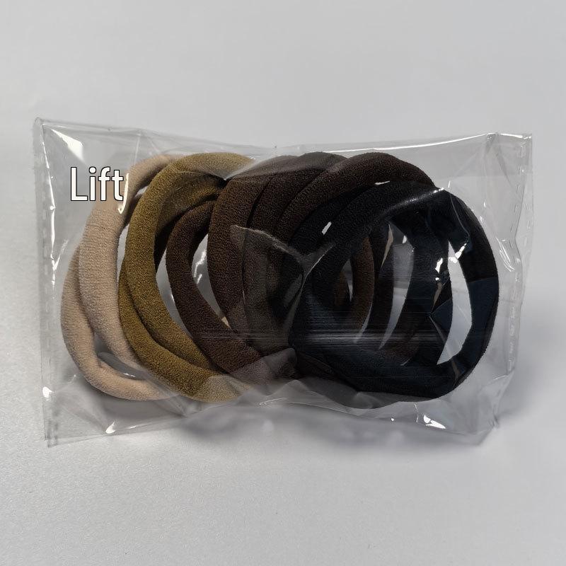 Hochelastische Haargummis in Kaffeefarbe: Dicke, haarschonende Frotteeschlingen