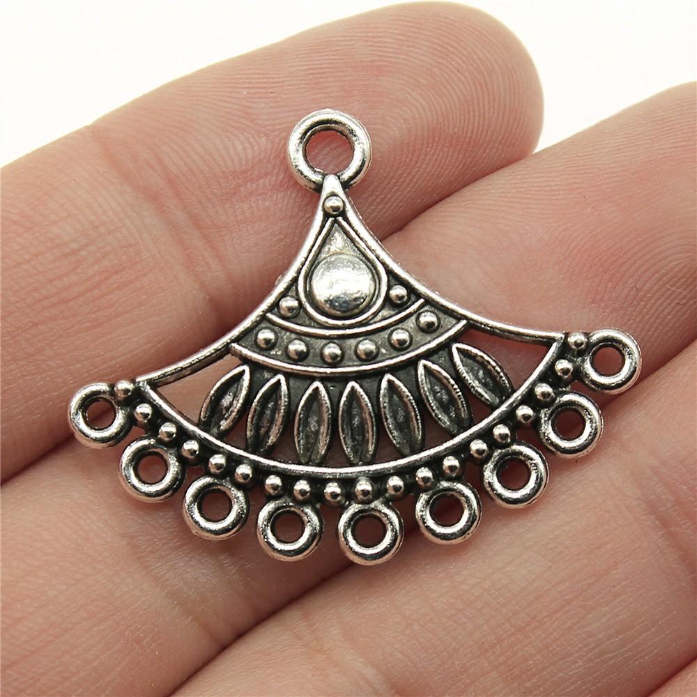 6pcs Antique Silver Color Earring Connector Charms For Jewelry Making Charms Earring Connector Jewelry Findings DIY