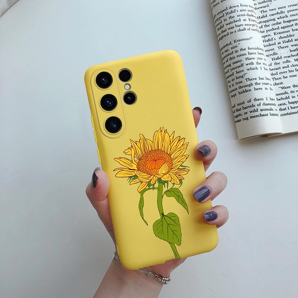 For Samsung Galaxy S24 Ultra Case S24 Plus Sunflower Girl Painted Soft Silicone Phone Case For Samsung S24 Ultra S 24 S24+ Shell