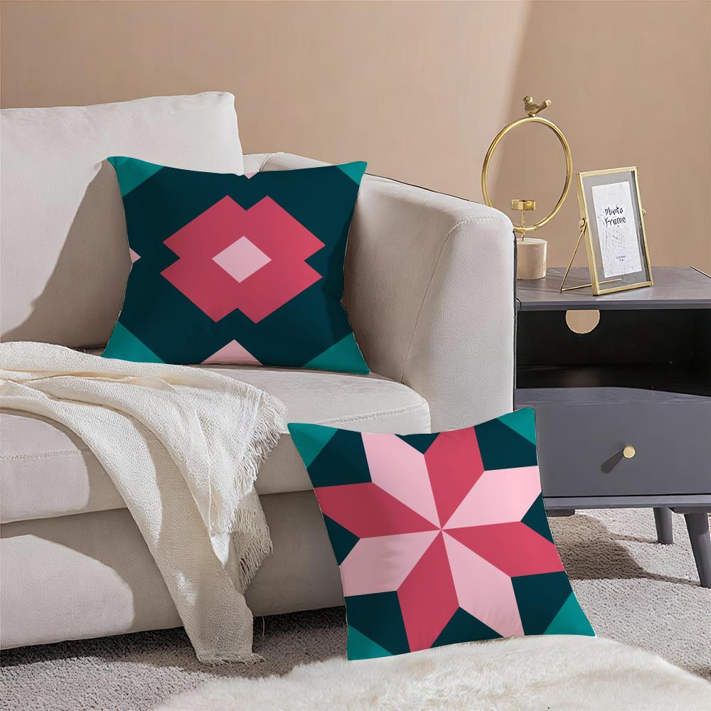 Exotic Portuguese Style Geometric Graphics Art Cushion Cover Throw Pillow Cover Hidden Button Durable Polyester Chair Cushion