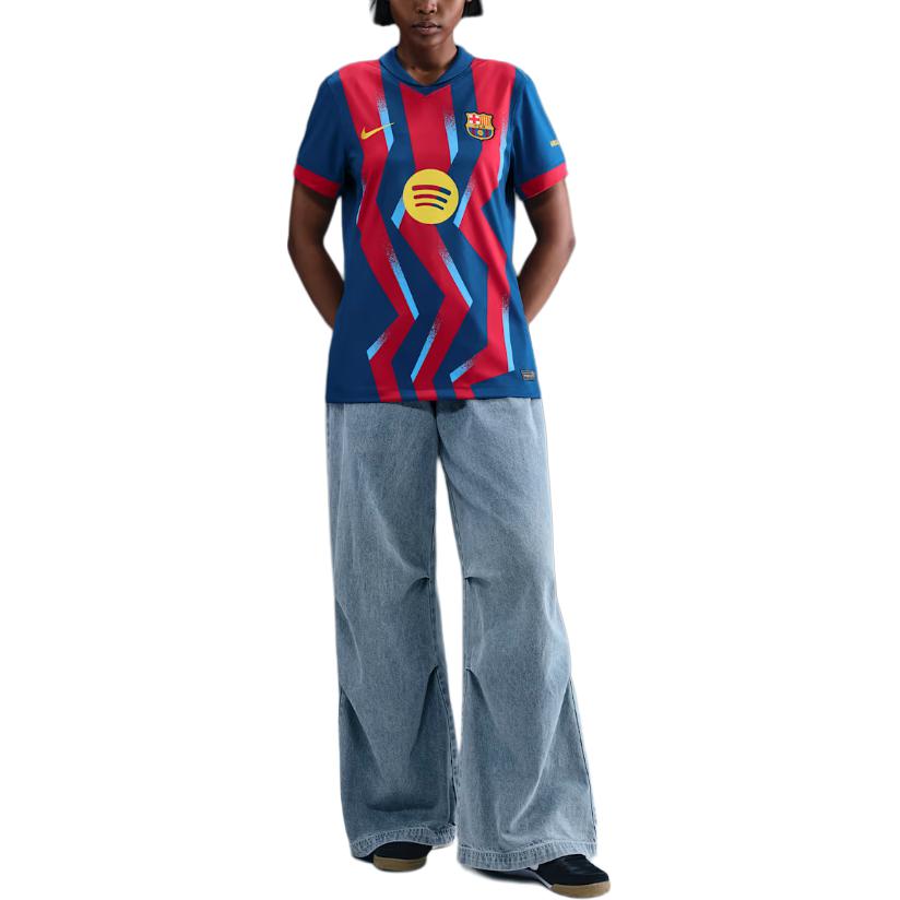 Nike Dri-Fit Color Block Logo Short Sleeve Soccer Jersey Women tops FZ1308-432