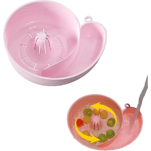Snail Shape Drainer Portable Vegetable Washer – 4-in-1 Fruit and Vegetable Wash Bowl with Rotating Colander, Fruit Cleaner Spinner