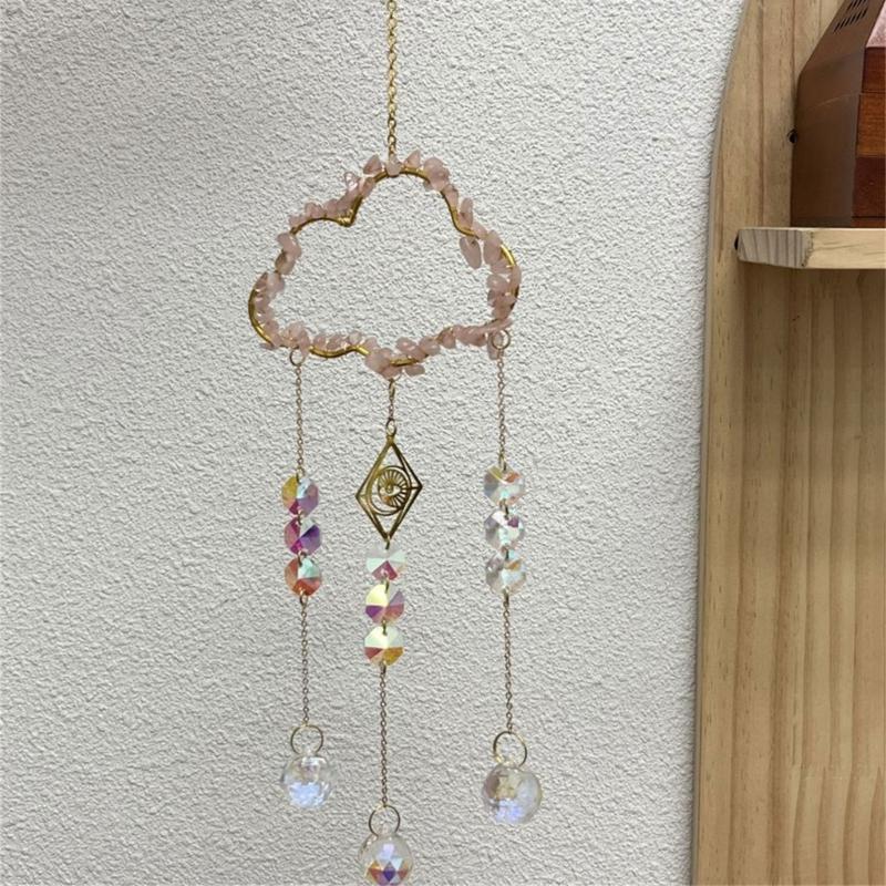 Natural Crystal Wind Bells Wind Chimes Sun Catcher Perfect Art Ornament Window Garden Hangings Ornaments Pendant