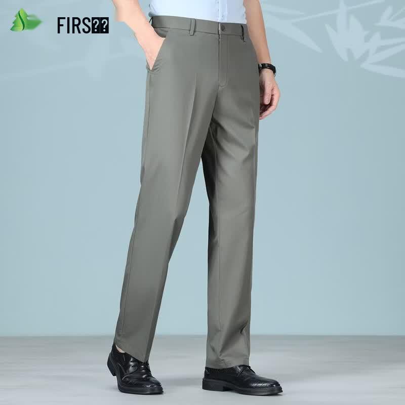 FIRS Men's Tencel Lyocell Blend Lightweight Straight Leg Casual Pants
