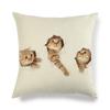 Cartoon Cat Pattern Series Super Soft Cotton and Linen Material Pillow Cover for Home Sofa Decoration Pillow Cover