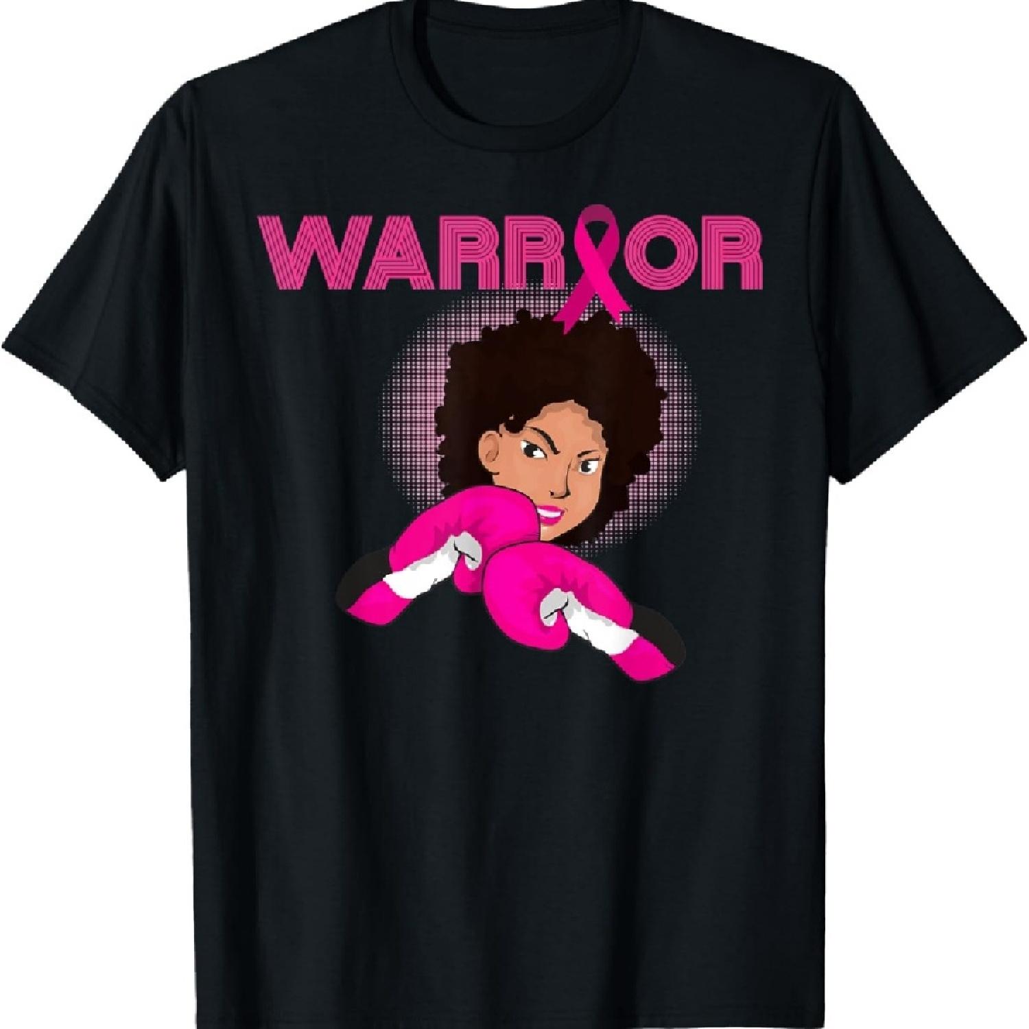 

African American Black Woman Breast Cancer Warrior T-Shirt XXXXXL чёрный