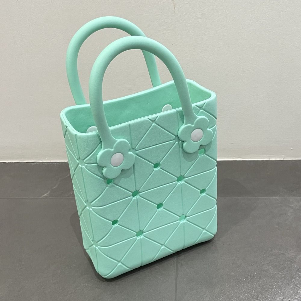 Leisure EVA Handbags with Hole Waterproof Rubber Tote Bag Summer Beach Bag  Sports