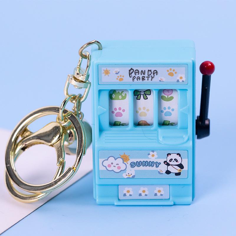 Retro Joystick Fruit Machine Keychain: Playable Spin Wheel Pendant Toy