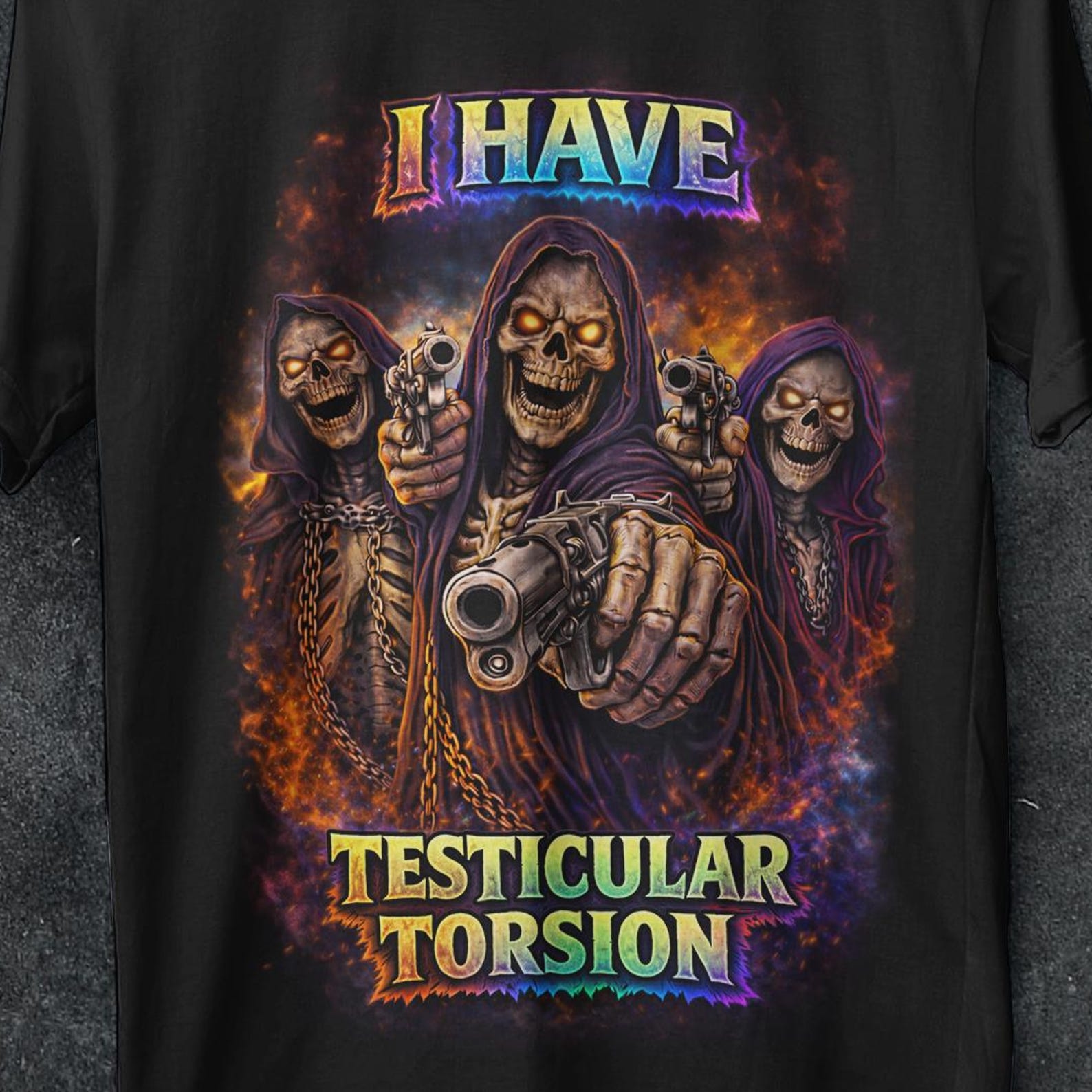I Have Testicular Torsion, Funny Hard Skeleton Meme, Bootleg Graphic shirt, Badass Skeleton, Inappropriate Gift, Unhinged, Offensive shirt 3XL