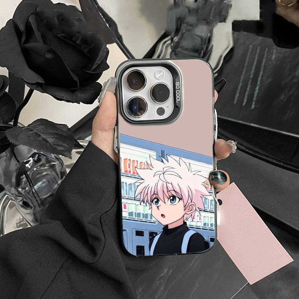 F-Killua Zoldyck H-Hunter X Hunter Phone Case For iPhone17, 16,15,14,13,12 Pro Max Black Candy Matte Shockproof Cover