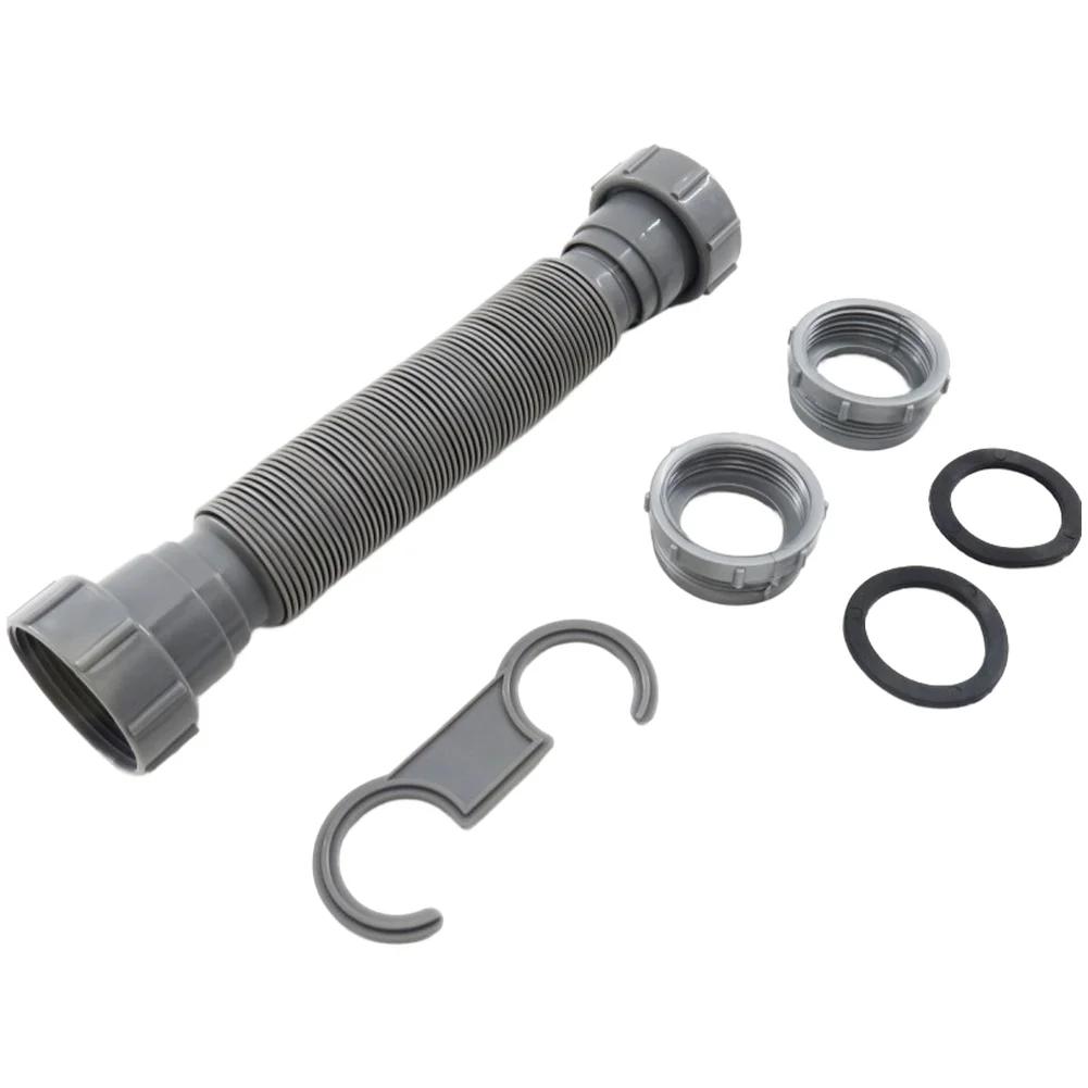 Sewer Pipe 80cm Dual-End Kitchen Sink Drain Pipe 45mm Plastic Modern Basin Drainage Tube Household Dual-End Plastic Sewer Pipe