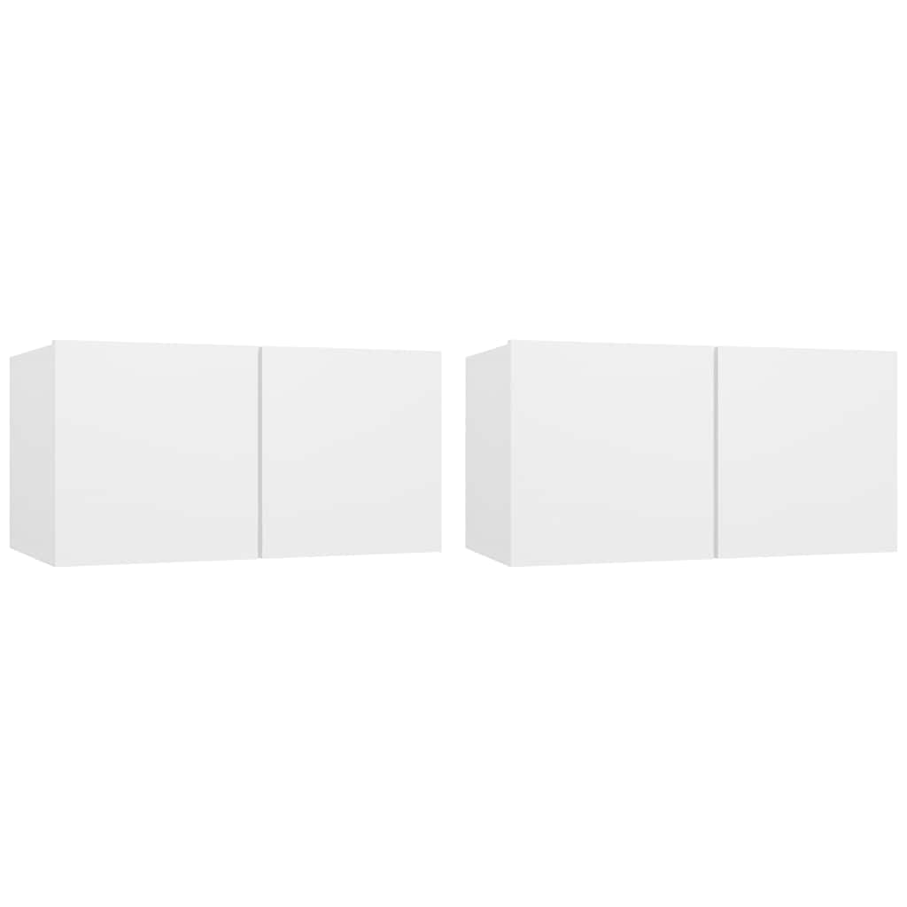 Vidaxl Szafki Wiszące Pod Tv 2 Szt., Białe, 60X30X30 Cm