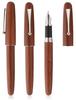 Gullor Natural Wood Fountain Medium Ink Screw Silver Clip Pen, Nib, Converter, Cap,