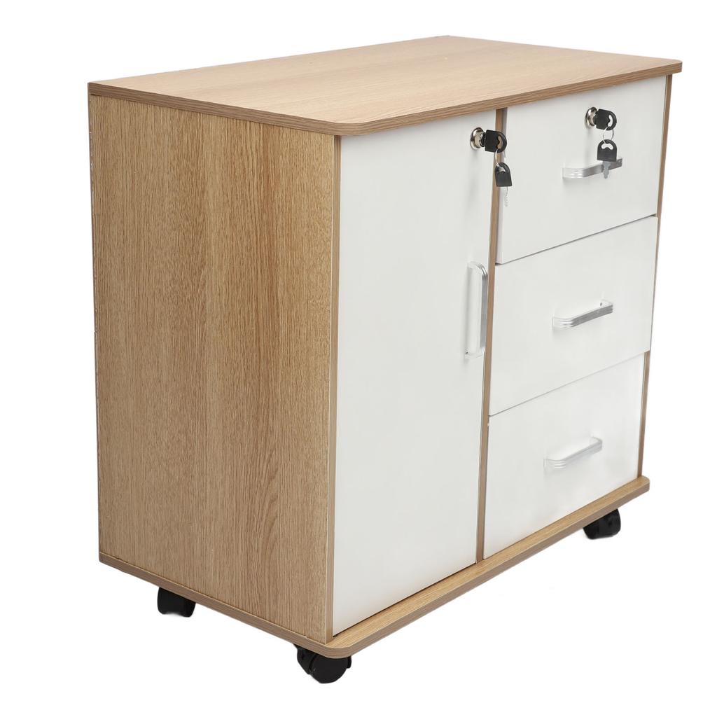 Dulap de depozitare noptieră cu încuietoare, roți detașabile, lemn antifurt, măsuță de capăt pentru dormitor pentru dosare