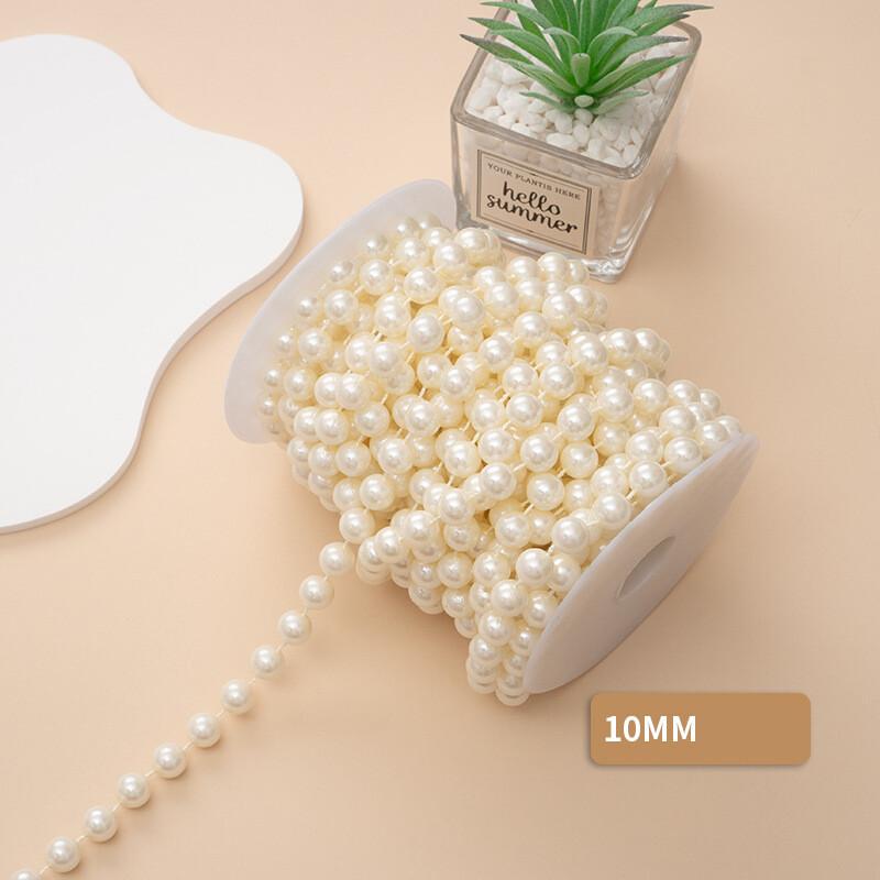 5M Artificial Imitation Pearl Round Beads Chain Wedding Flower Home Decoration DIY Wedding Bridal Bouquet Flower Decor