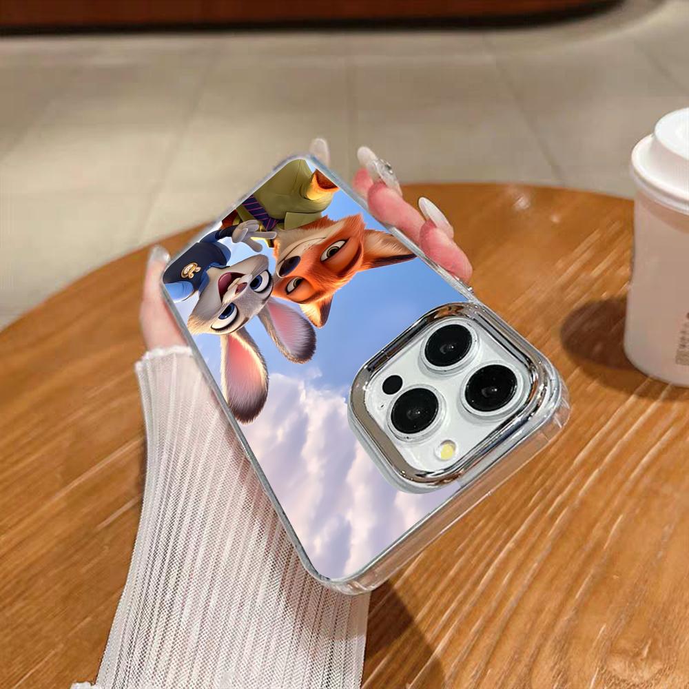 Z-ZootopiaS Nick Judy Phone Case For Iphone 17 16 15 14 13 12 11 Pro Max Xr Air Plus Silicone Cover Silver Hard Shell Cover