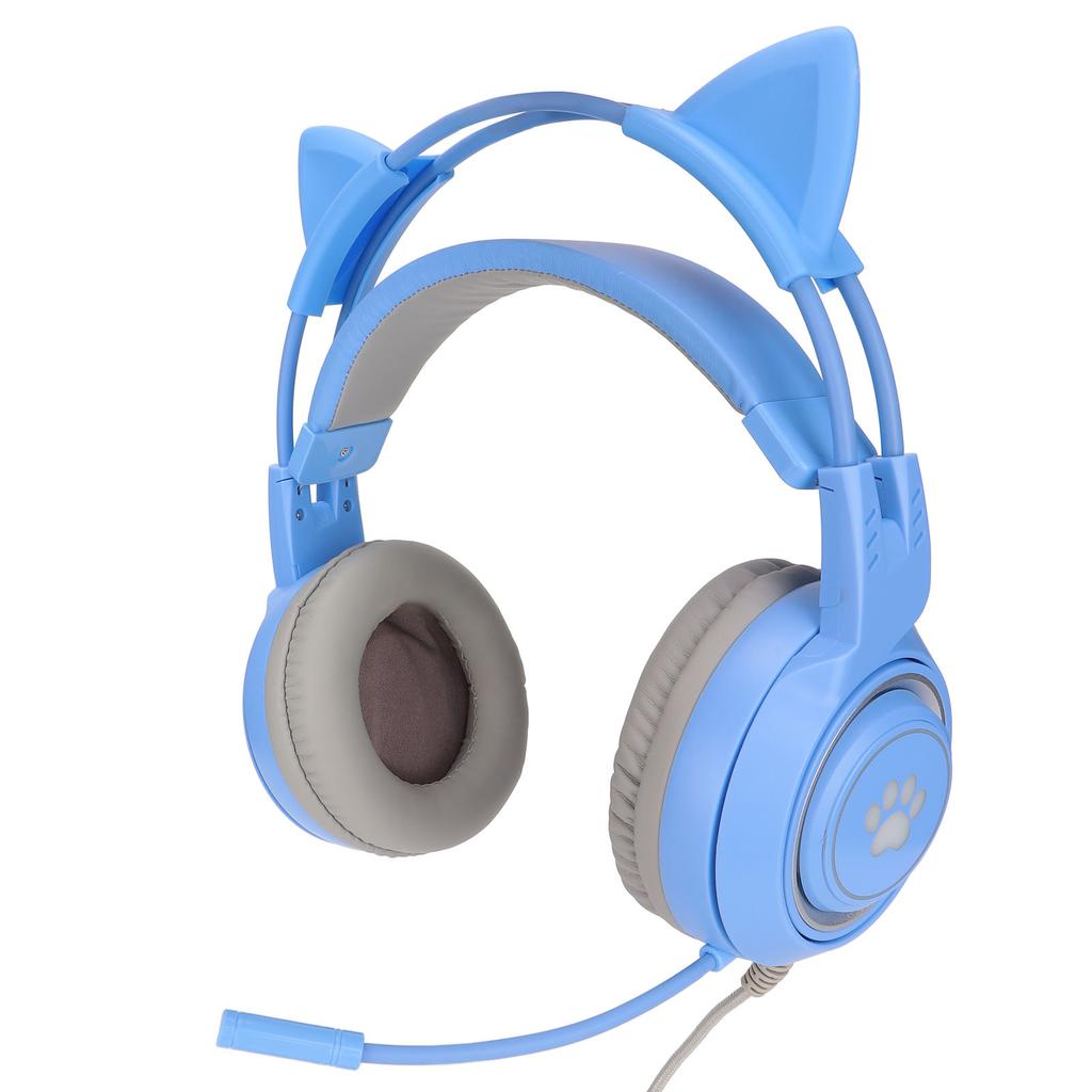 SY 5 Cat Ear Gaming Headset USB+3.5mm Plug Gaming Headphone Supports Volume Adjustment Microphone  (Pink )
