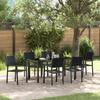 VidaXL Set of 4 Garden Chairs Rattan Look In Black Plastic, Lightweight for Terrace and Patio, Design Furniture 3379153