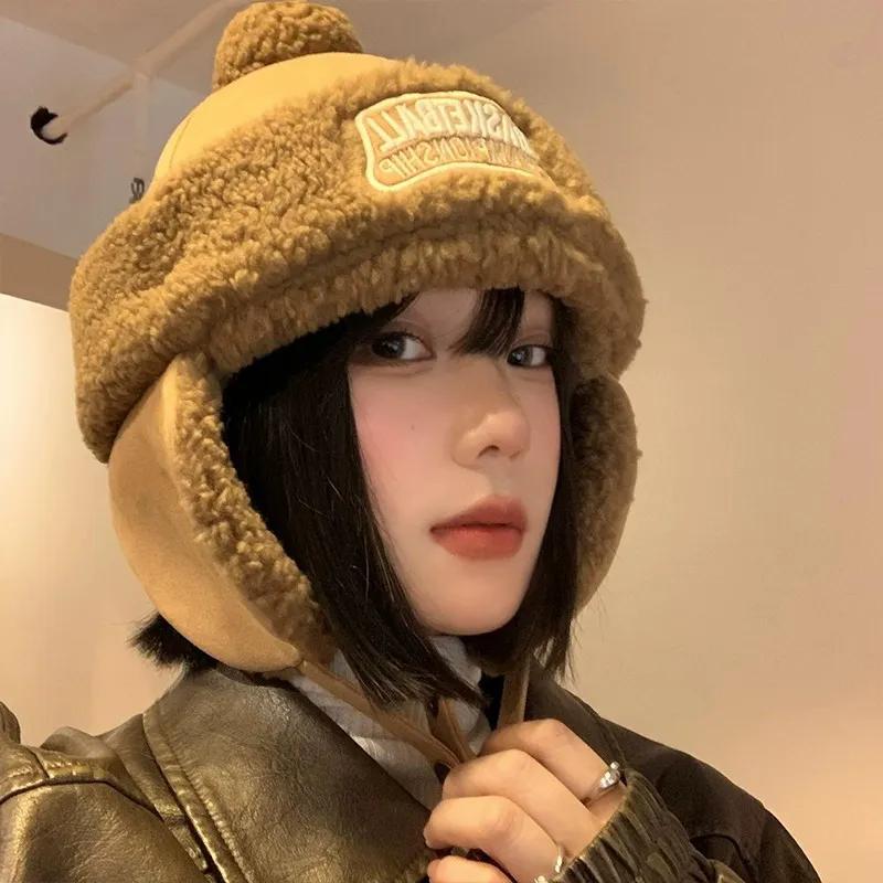 WTEMPO Autumn/Winter Plush Bomber Hats Women Plush Velvet Warm Ear Protection Hats Outdoor Skiing Cycling Hats