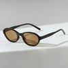 1Pc High-End Small Frame Oval Sunglasses for Men and Women, Retro Style, Uv Protection, Sunshade, Enhances Elegance