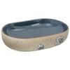 VidaXL Countertop Basin, Bathroom Sink with Drain Hole, Washbasin with Patterns Toilet Bathroom, Sand and Blue 155103
