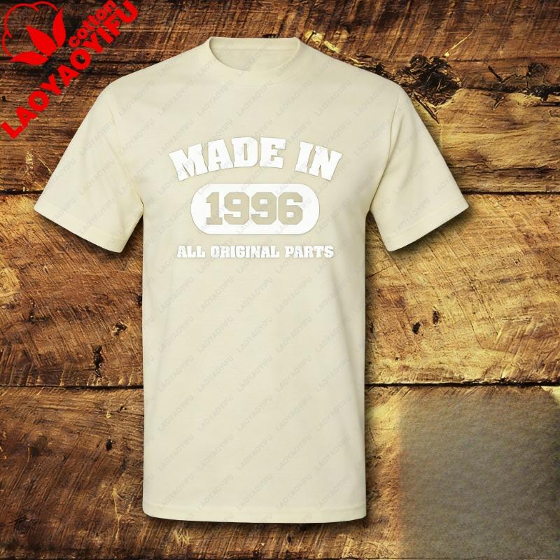 Alle Originalteile Hergestellt 1996 Unisex Allmatch T-Shirt 30. Geburtstag Geschenk Vintage Klassisch Mode Streetwear Rundhals Kurzarm