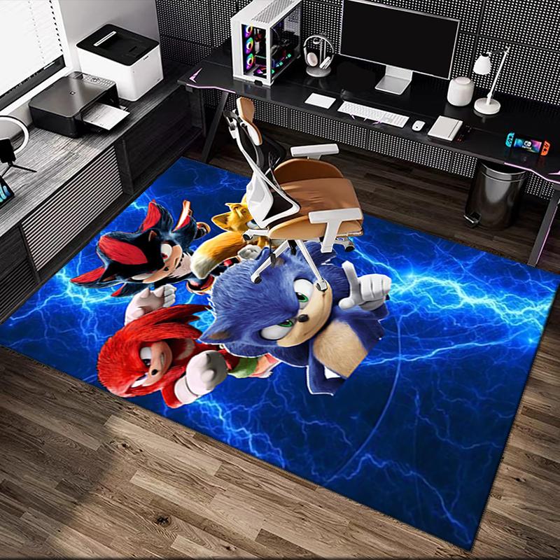 1pc SONIC Rug, Digital Printed Home Chair Sofa Mat, Durable Office Area Carpet, Beautiful Festival Decorations