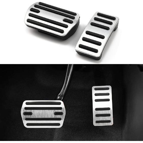 Car Aluminum Pedal Covers Non-Slip Foot Pedals Pads Brake Accelerator Pedal Covers Auto No Drilling Car Interior Accessories Replacement for Maverick