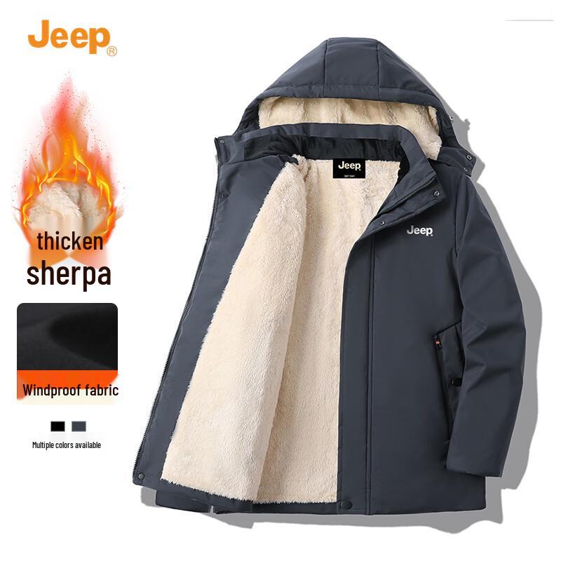 JEEP Men's Lambswool Lined Hooded Winter Puffer Jacket