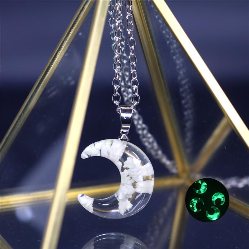 Elegancki przezroczysty żywiczny naszyjnik z wisiorkiem Rould Ball Moon dla kobiet, niebieskie niebo, biały naszyjnik z chmurami, modna biżuteria, prezenty dla dziewczyny