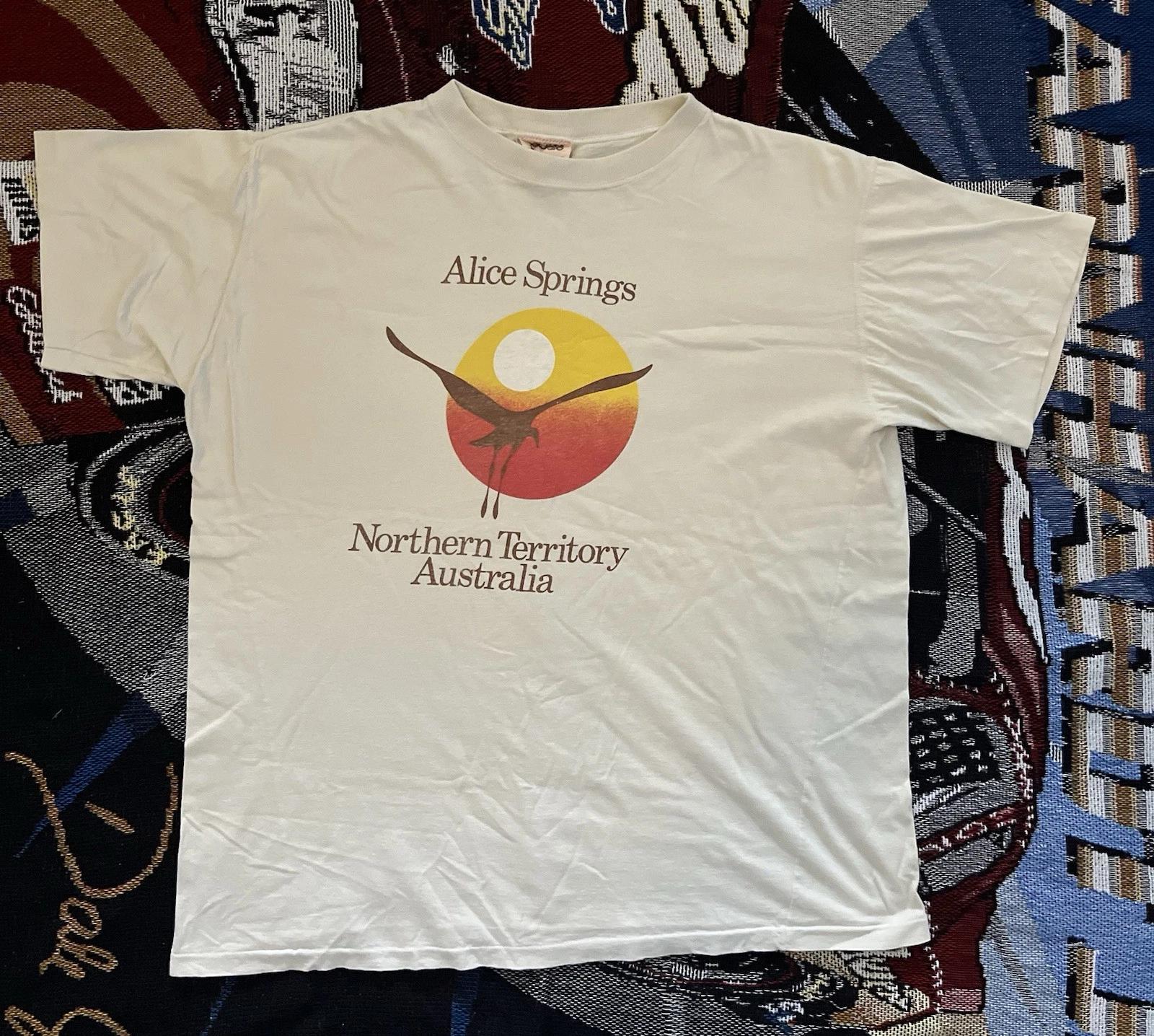 Vintage Alice Spring Shirt Australia Northern Territory Exacto Mens Large Ivory S