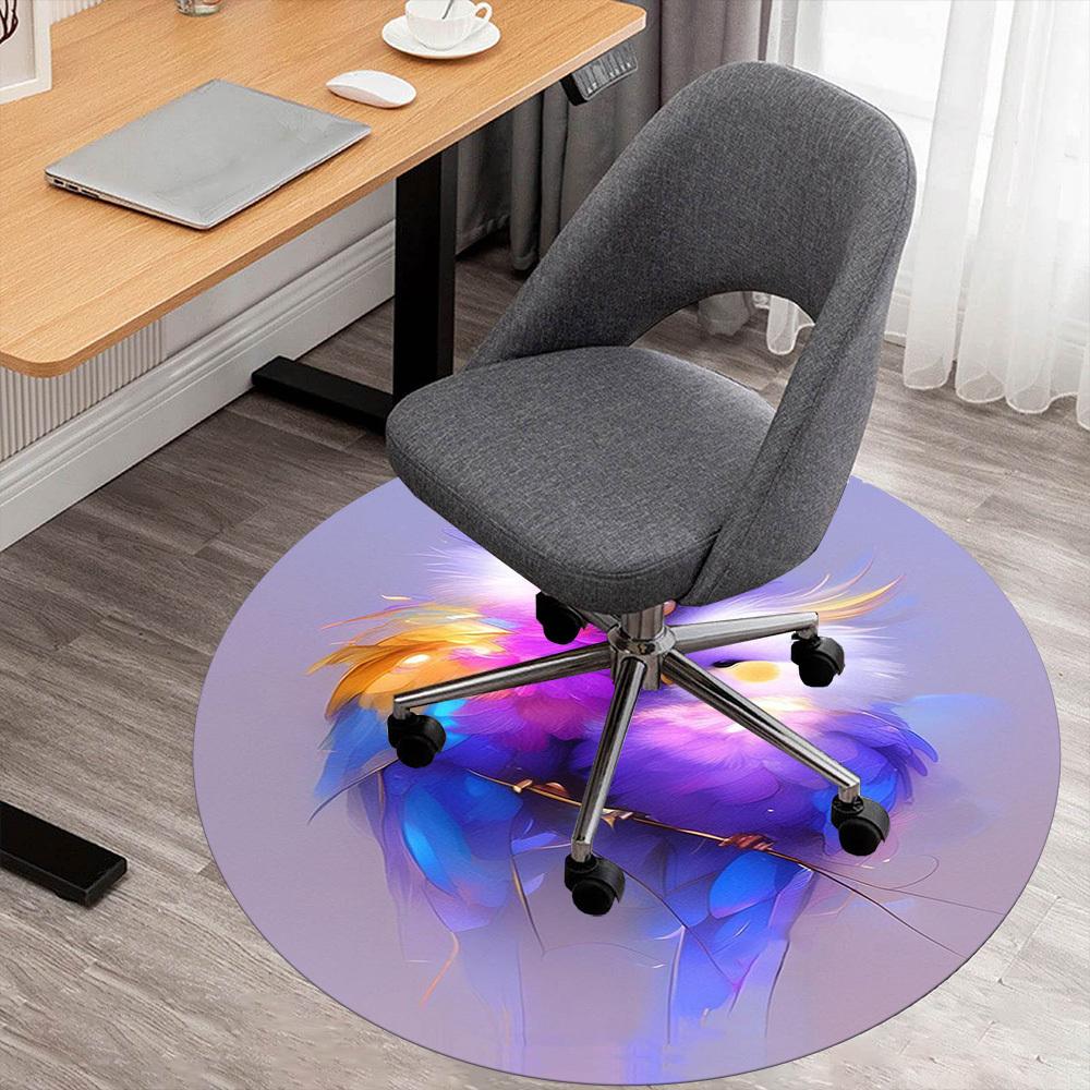 1PC Birds Fantasy Art Round Chair mat Area Rug - Non-Slip, Floor Mat for Office, Bedroom, home decor Christmas Gift c0528086