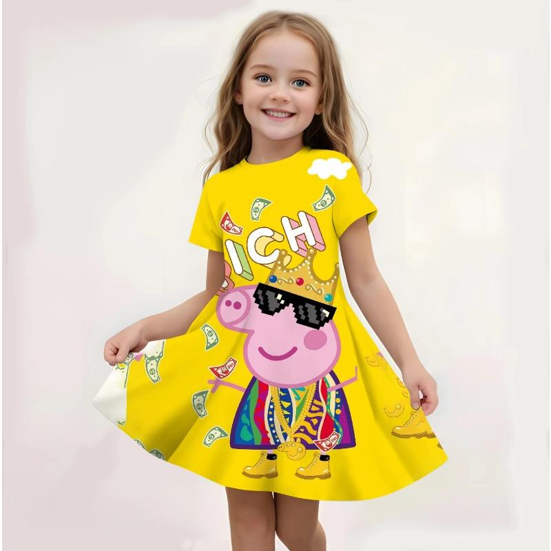 

Kids Girls Dress Flower Short Sleeve Outdoor Casual Fashion Adorable 100% 110