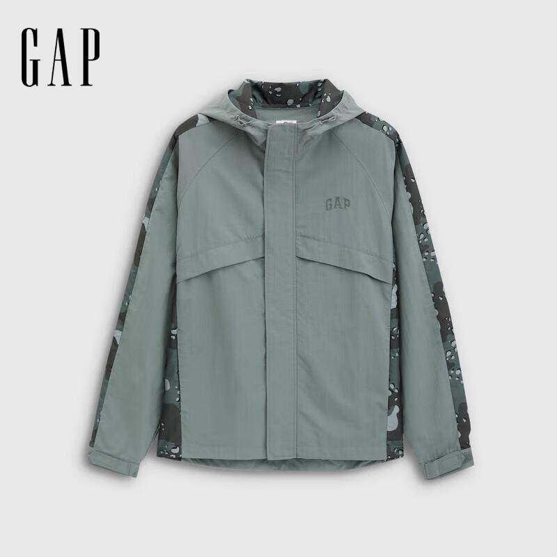 Gap Men's 2025 Fall Logo Camo Water-Repellent Hooded Jacket