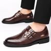 Sapatos de Moda Respiráveis com Fivela Vazada de Designer para Homens Moda Casual Novos Sapatos Sociais de Designer Masculino Verão Cor Sólida Sapato de Couro Homem